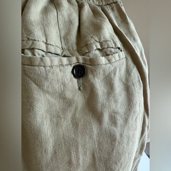Isabel Marant Étoile Elastic Waist Pleated Linen Blend Pants Tan Womens 38 US 6 - Picture 5 of 5